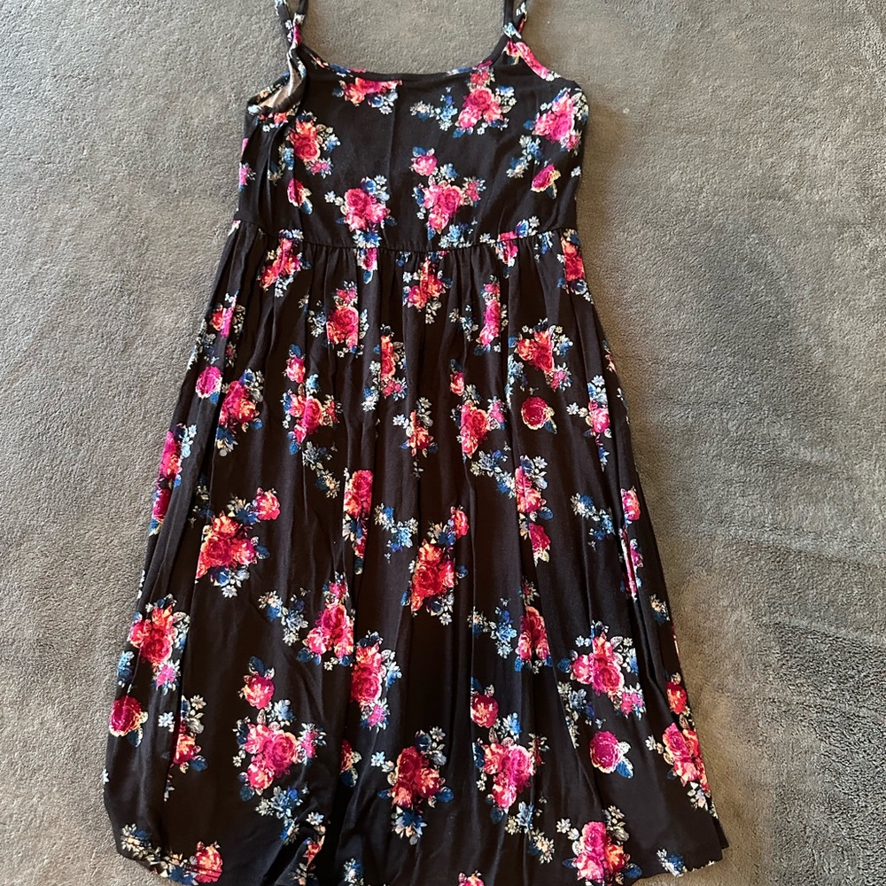 Floral Black Kids Dress